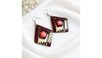 Best Quality Painting Wood Earrings Handmade in Bali